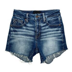 Buckle Black Jean Shorts Women's Size‎ 24 Blue Cut Off Denim Summer Shorts